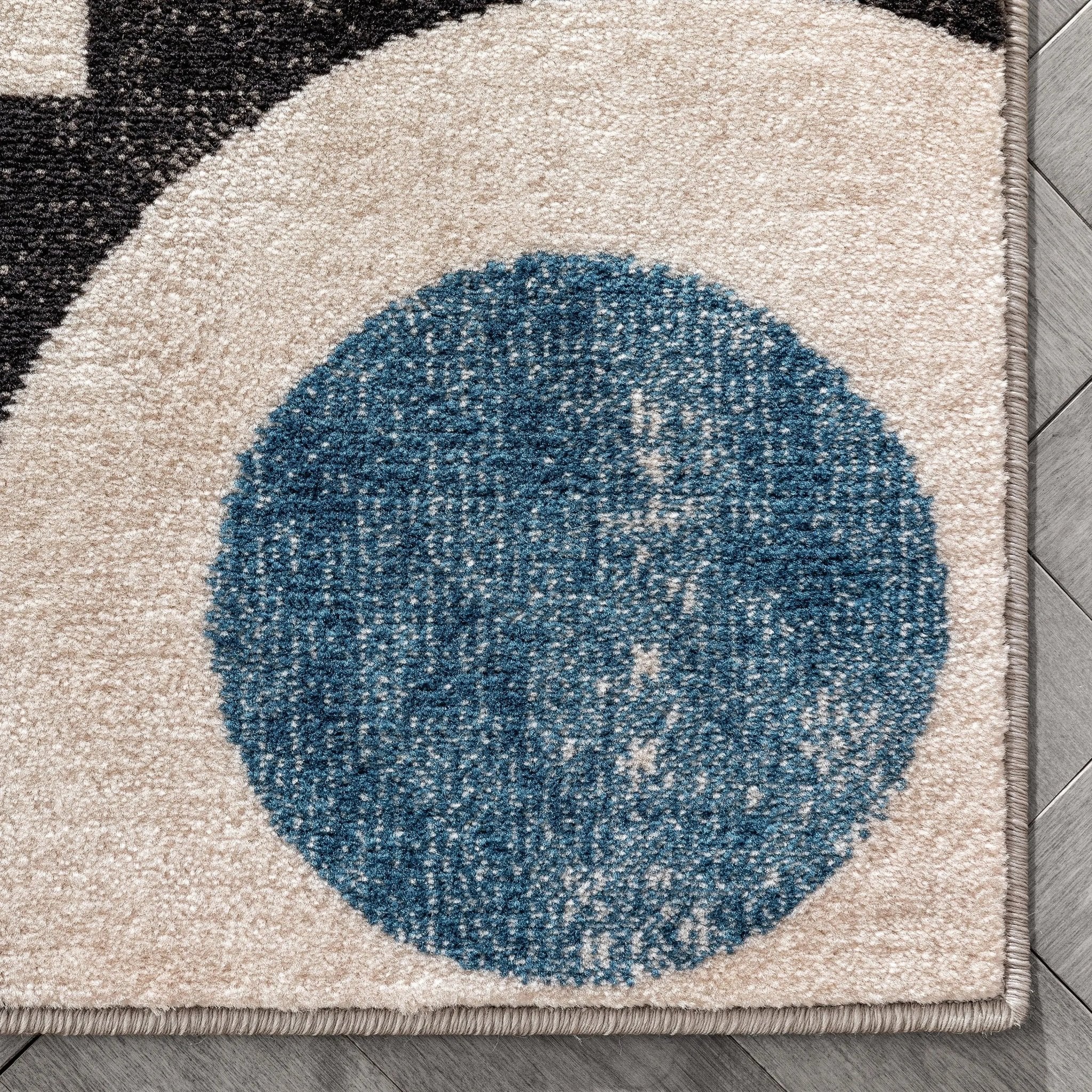 Avi Modern Geometric Grey Blue Rug、mySite、gigharbornorthrealestate