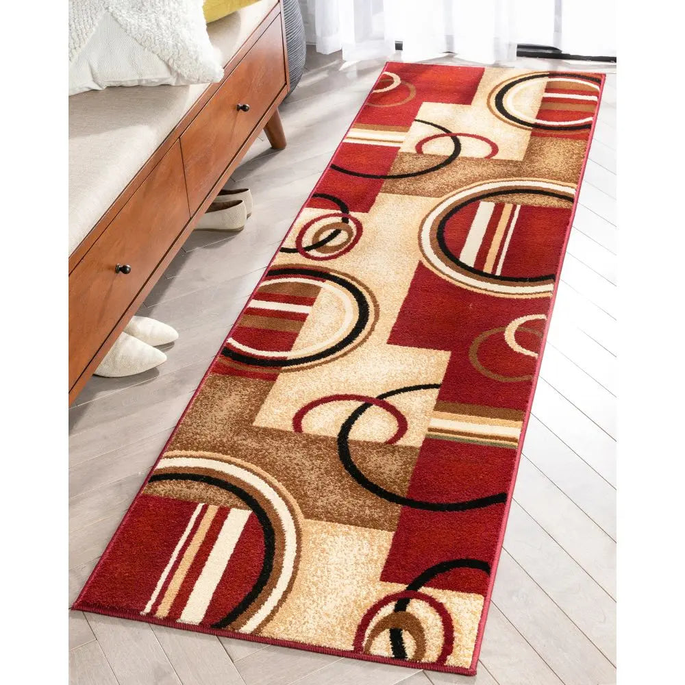Arcs & Shapes Red Modern Rug、mySite、gigharbornorthrealestate