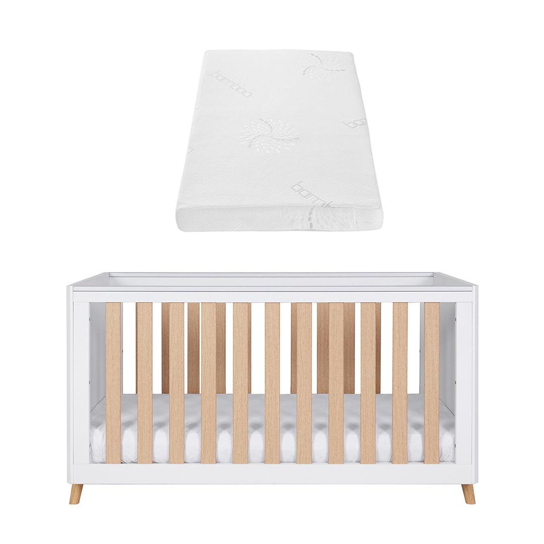  Tutti Bambini Fika Cot Bed - White/Light Oak、mySite、merchandisen