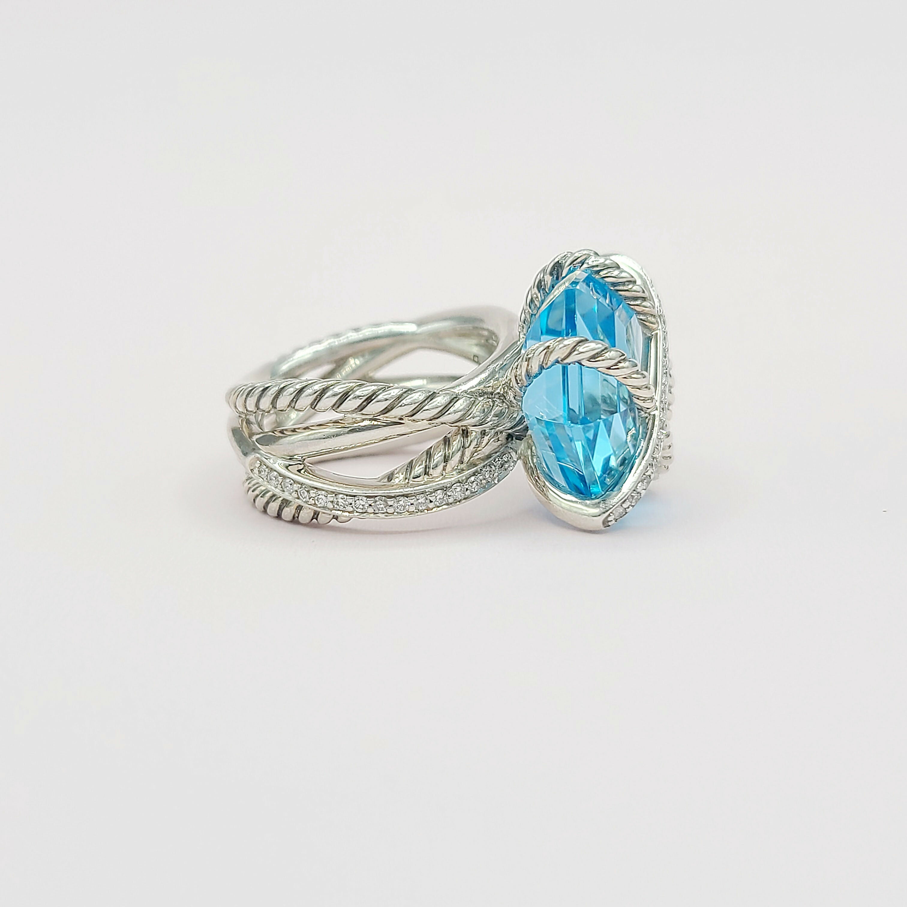 David Yurman Cable Wrap Ring 鈥?Blue Topaz & Diamond、mySite、hinf8tx79