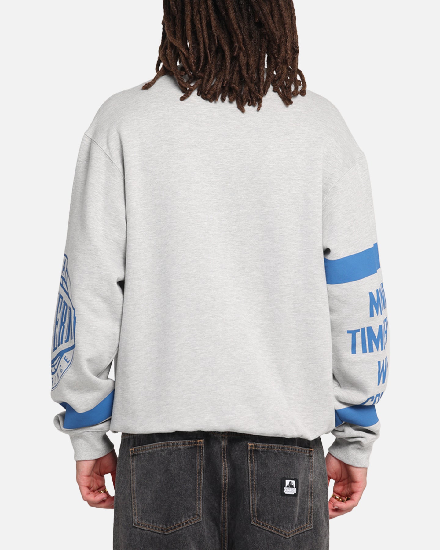 Mitchell & Ness Minnesota Timberwolves Letterform Crewneck Grey Marle/Official Team Color、mySite、zt4zffjzw