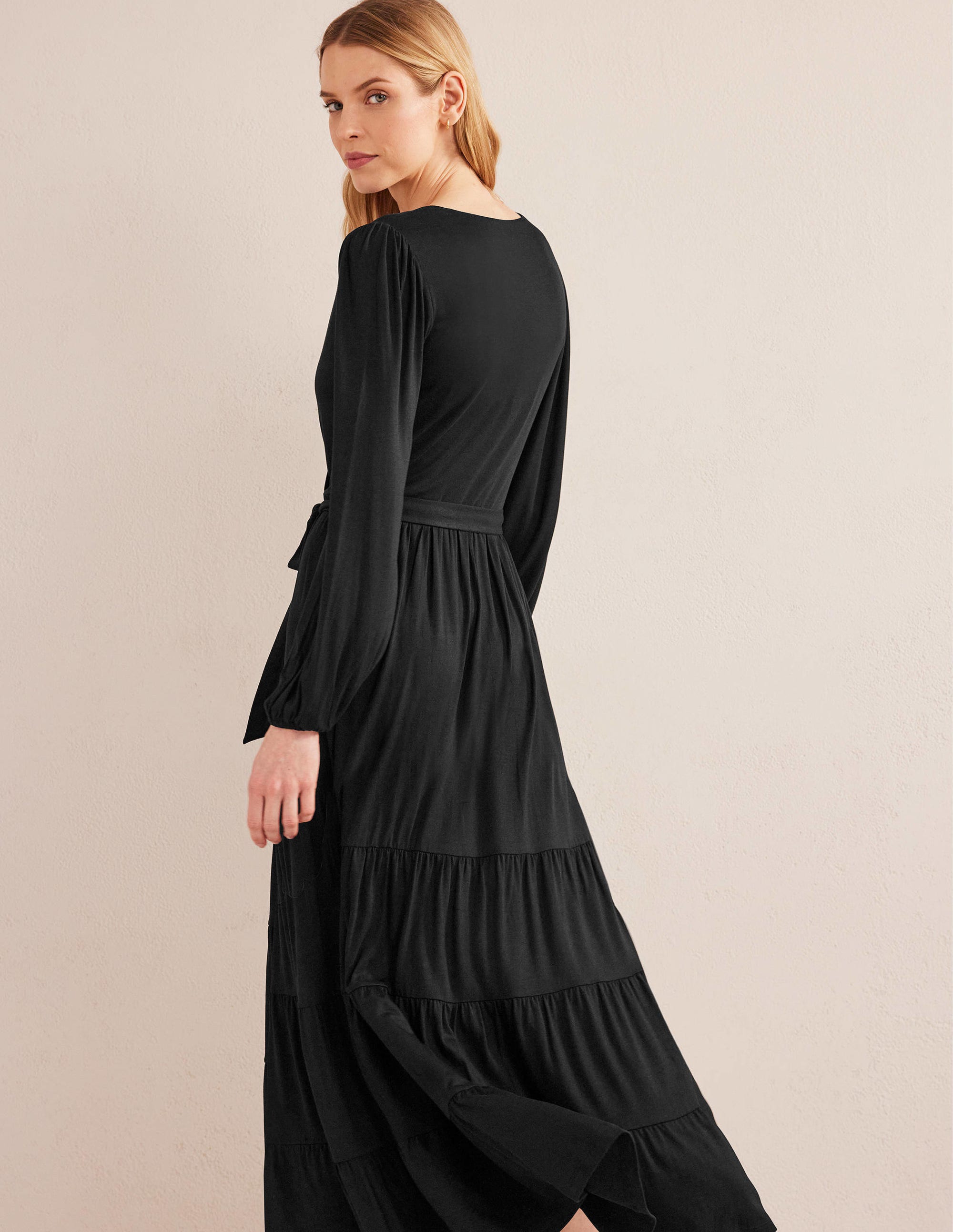  Multi Tiered Wrap Maxi Dress-Black、mySite、ashleygrahame