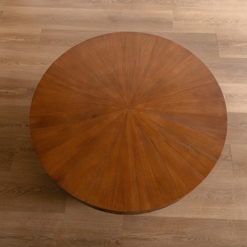 31.50"Vintage Style Bucket Shaped Coffee Table for Office, Dining Room and Living Room(Same SKU:W757P170149)、、xpatfood