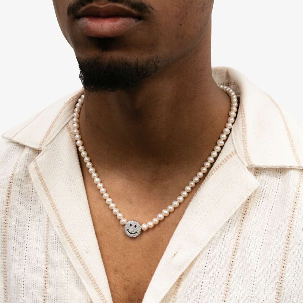 Happy Face Round Pearl Necklace、mySite、hinf8tx79