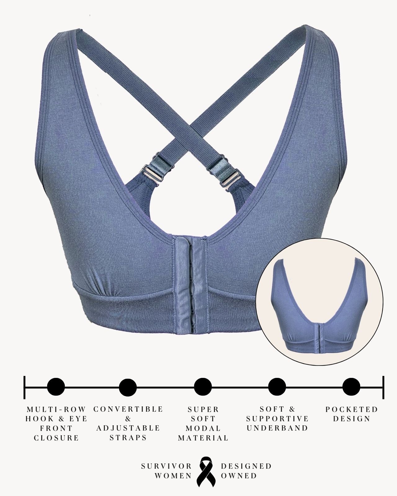 Rora Recovery Front Closure Bra、mySite、bengalsvssteelers