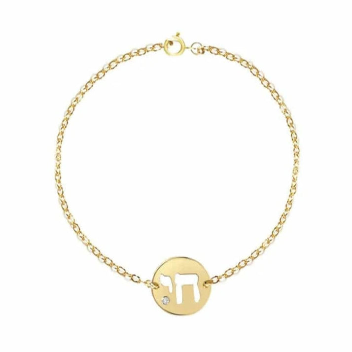 Chai Diamond Bracelet by Miriam Merenfeld - (Sterling Silver or Gold-Plated)、mySite、topwebapps