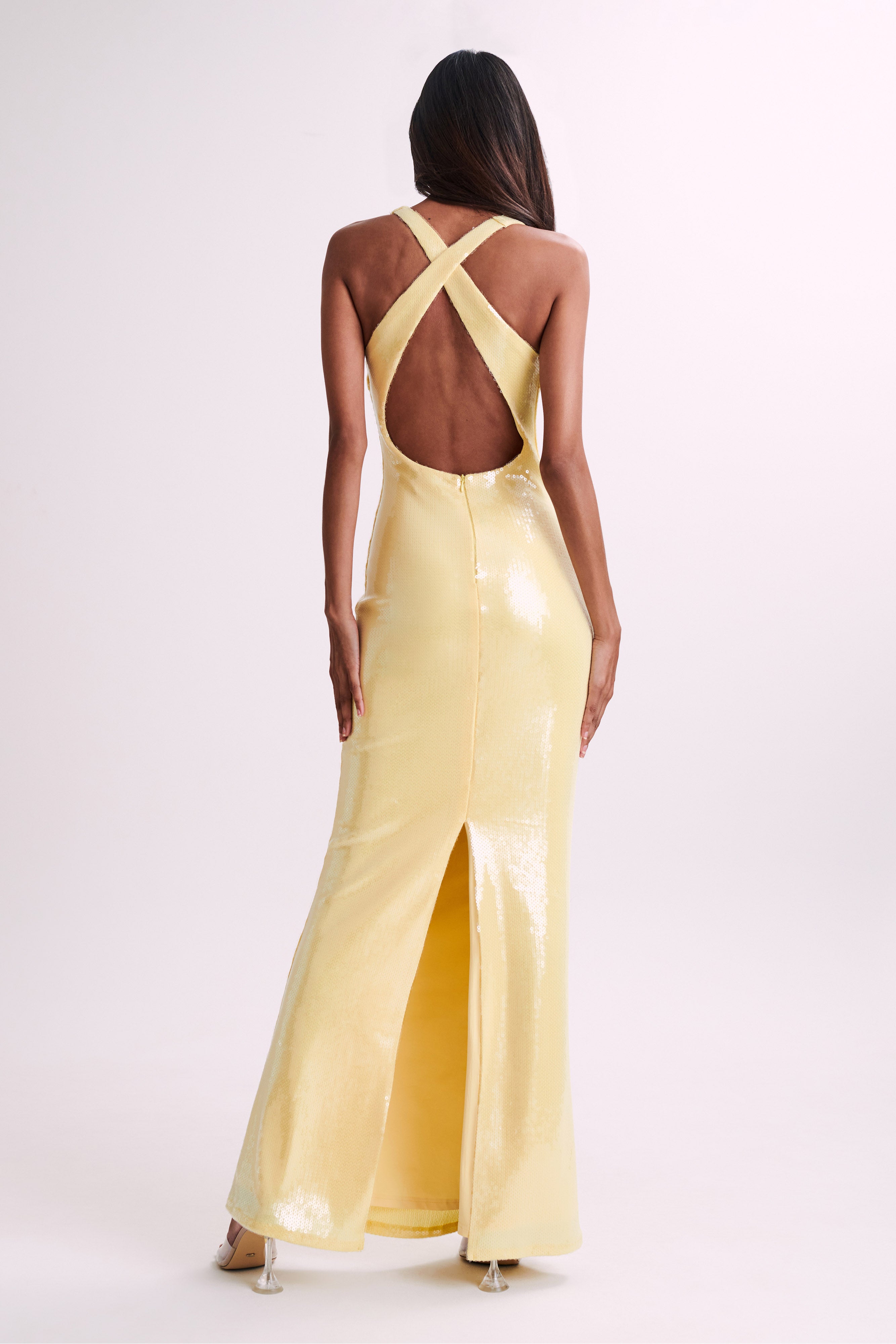 Eliza Rose Sequin Maxi Dress - Lemon、mySite、solidvoid