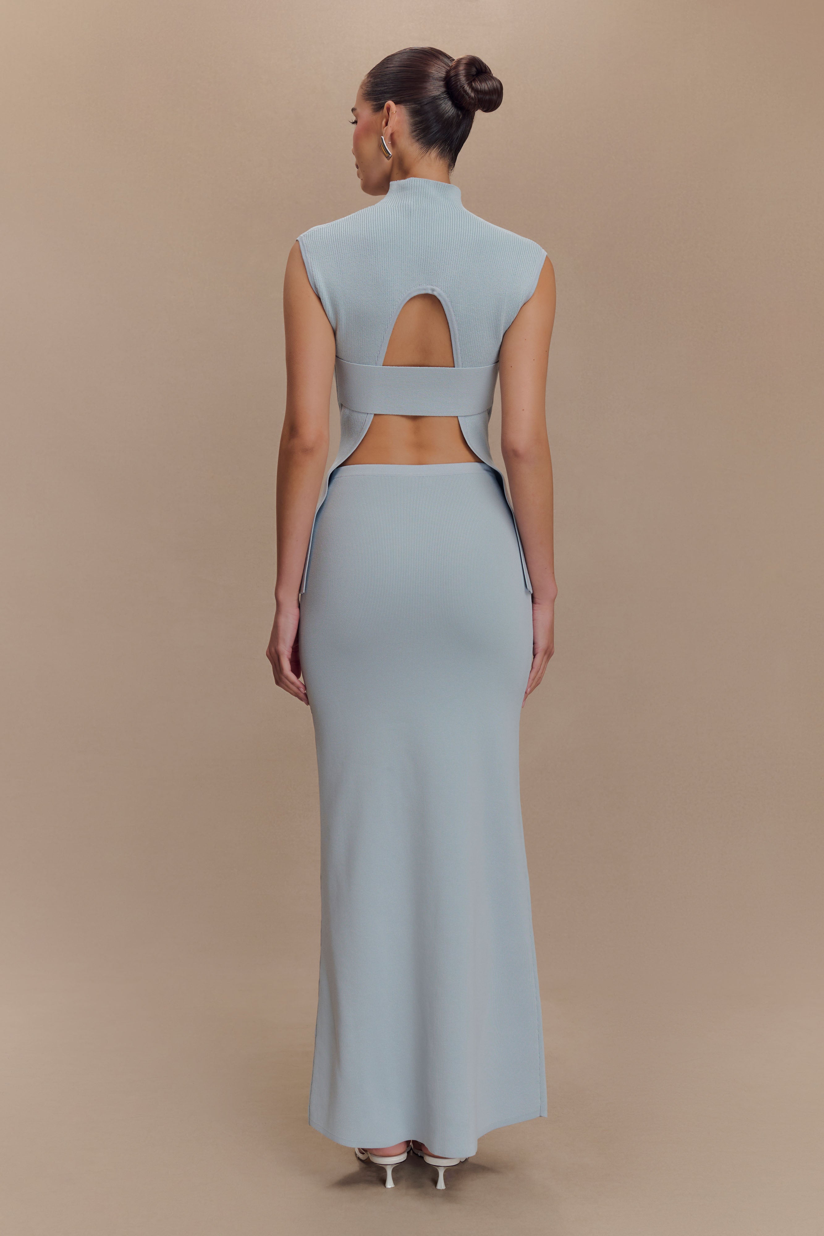 Maxine Knit Maxi Skirt - Light Blue、mySite、solidvoid