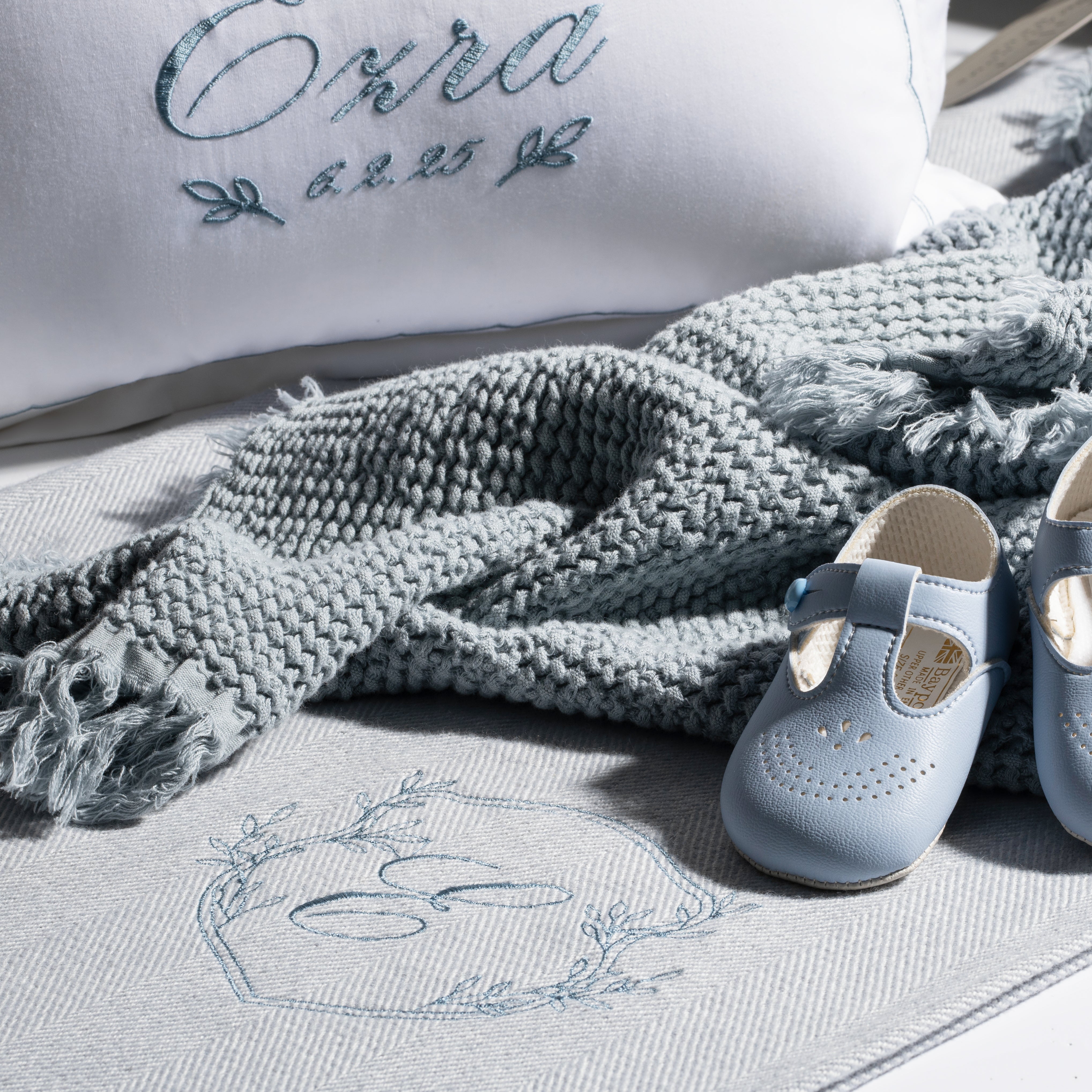  DH Waffle Muslin Blue Baby Blanket、mySite、elrpsem3k