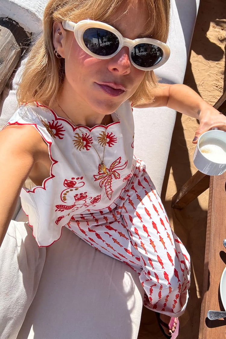 Cream and Red Pollenca Top、mySite、solidvoid