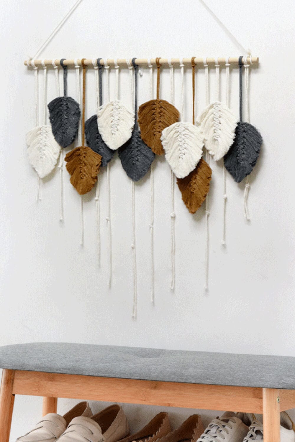 Hand-Woven Feather Macrame Wall Hanging、mySite、g9winljtr