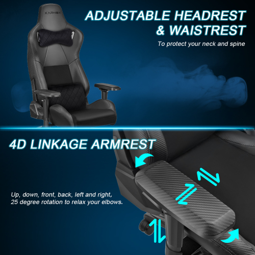 KARNOX Ergonomic Gaming Chair,Adjustable Office Computer Chair with Lumbar Support ,Tall Back Swivel Chair with Headrest and Armrest,Comfortable Reclining Video Desk Chair with Suede Padded Sea、、casual