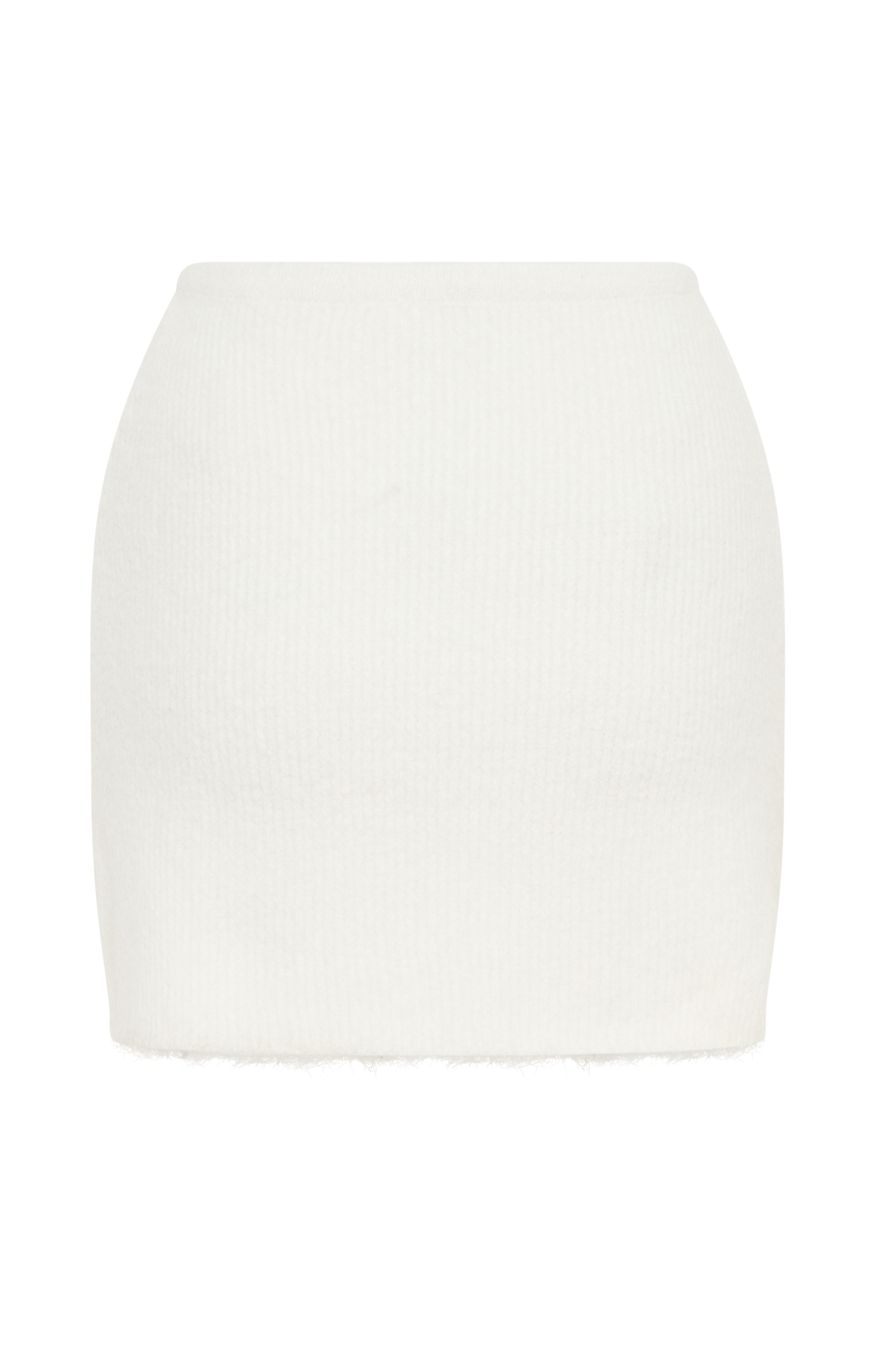 Baxter Fluffy Knit Mini Skirt - Ivory、mySite、solidvoid