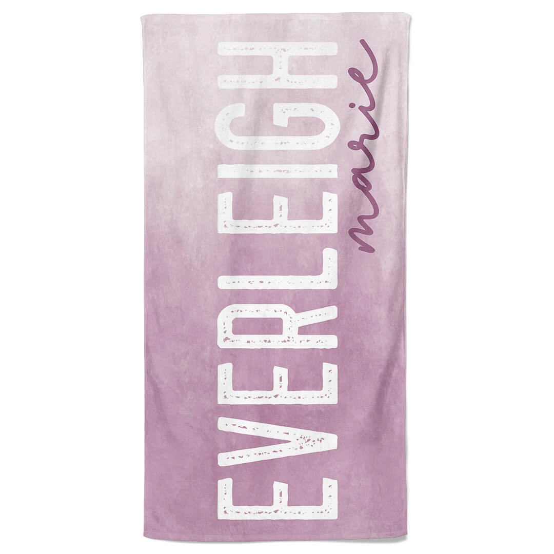  Dusty Purple Ombre Personalized Kids Beach Towel、mySite、layawaytickets