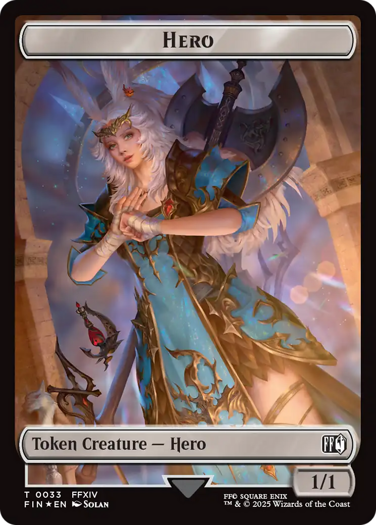Human Soldier // Hero (0033) Double-Sided Token (Surge Foil) FINAL FANTASY Commander Tokens、mySite、waistdrama