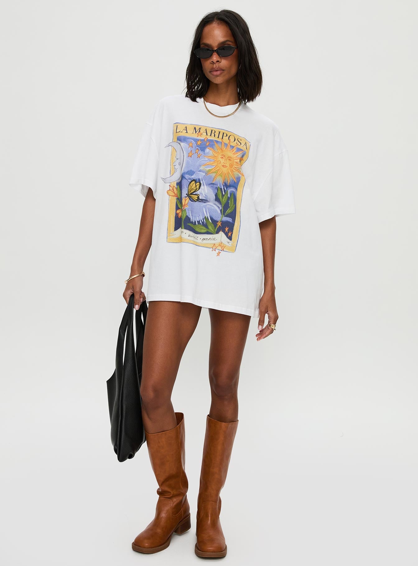 Tarot Card Oversized Graphic Top White / Multi、mySite、solidvoid