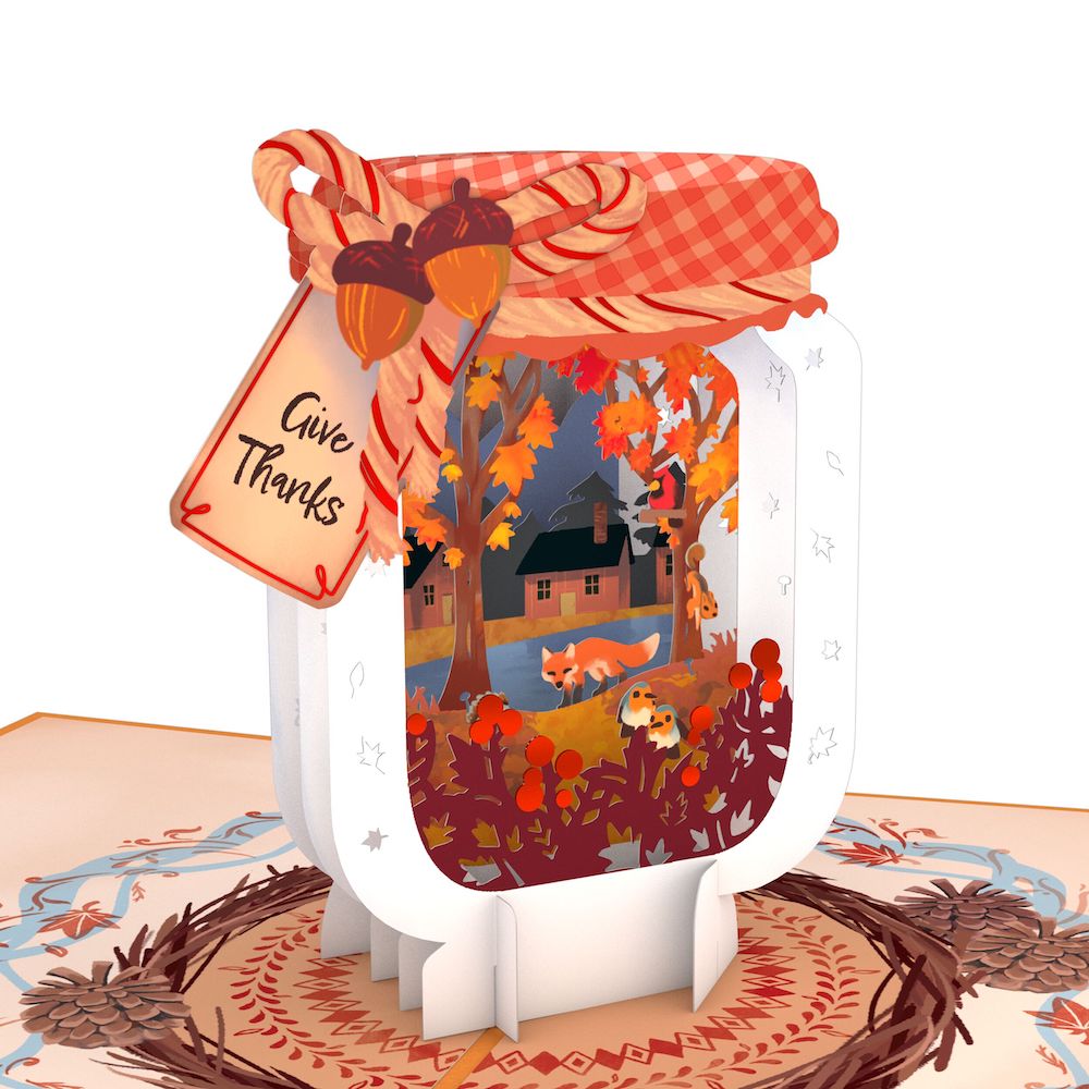 Give Thanks Fall Jar Pop-Up Card、mySite、solidvoid