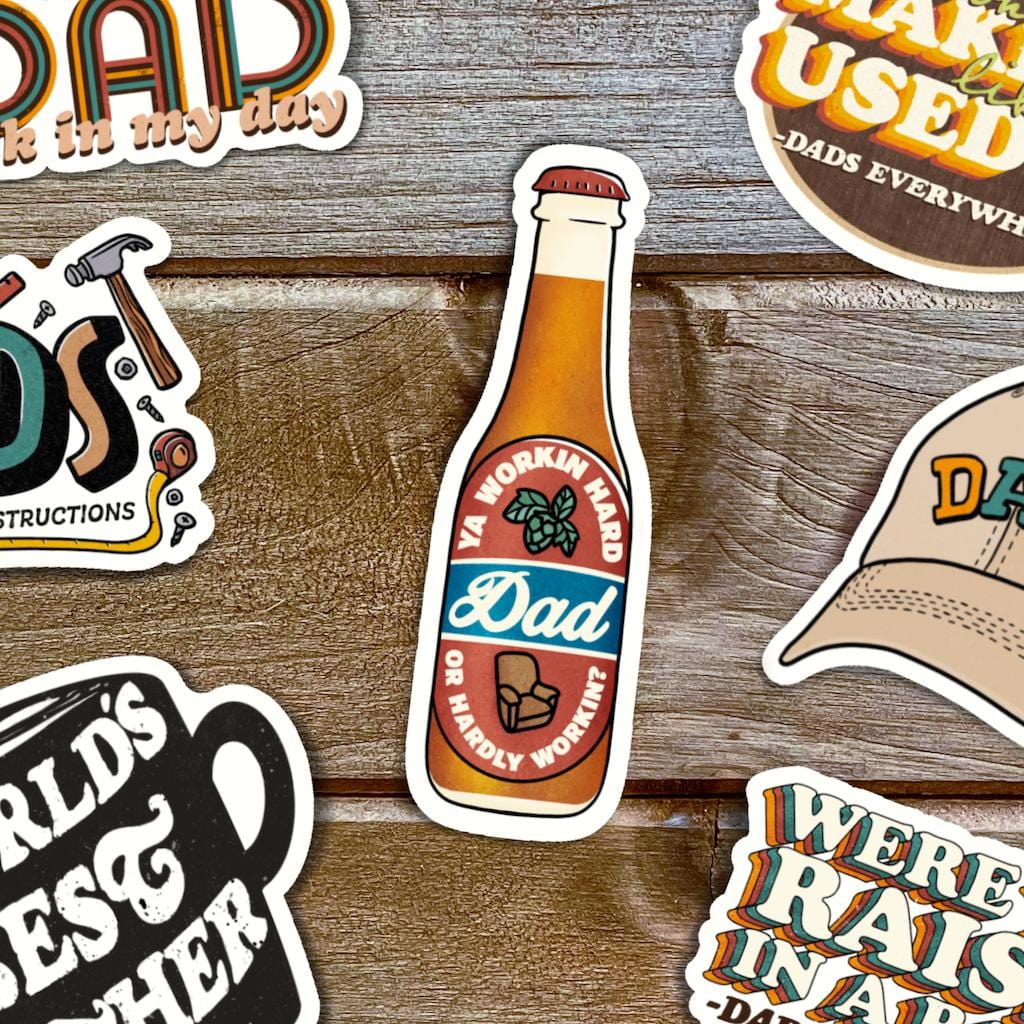  Ya Workin Hard Or Hardly Workin? Dad Beer Bottle Sticker、mySite、elrpsem3k