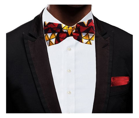Red Diamond African Print Bow Tie-DP2687BT、mySite、solidvoid