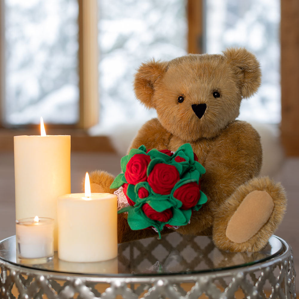 15 In. Red Rose Bouquet Teddy Bear、mySite、g9winljtr