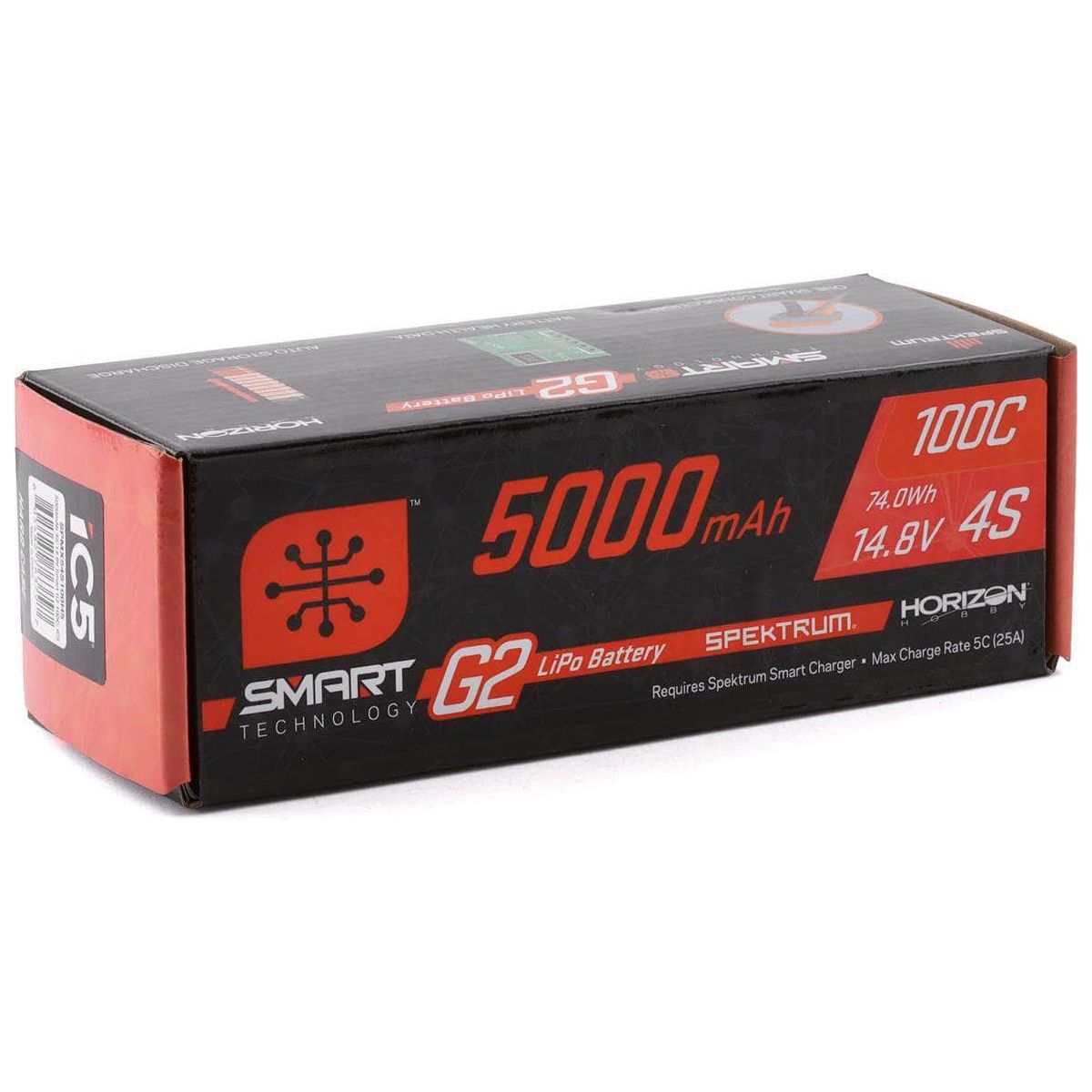  SPMX54S100H5, Spektrum RC 4S Smart G2 LiPo 100c Battery Pack (14.8V/5000mAh) w/IC5 Connector、mySite、merchandisen