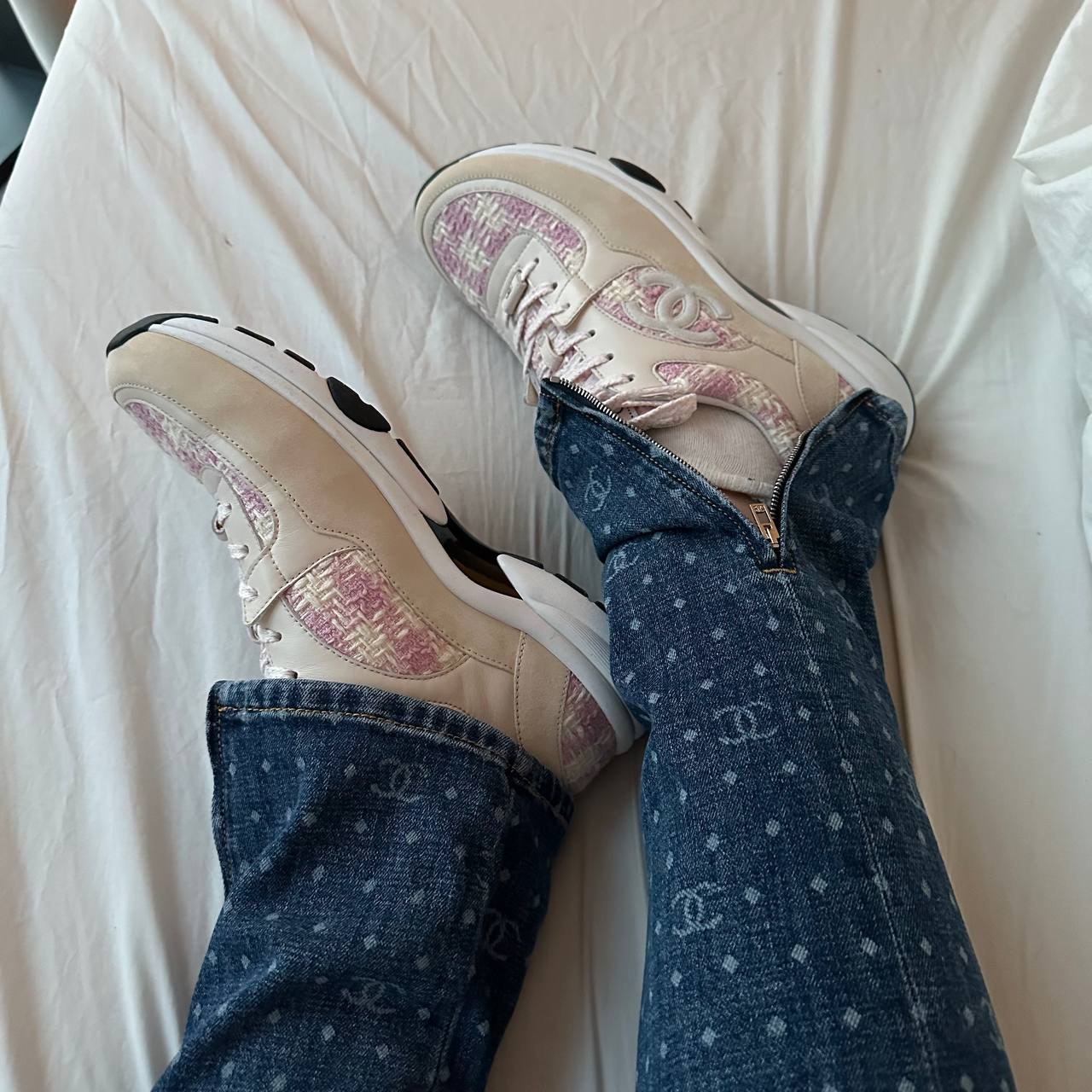 CHANEL Pink Tweed CC sneakers 2023、mySite、garminoutage.com