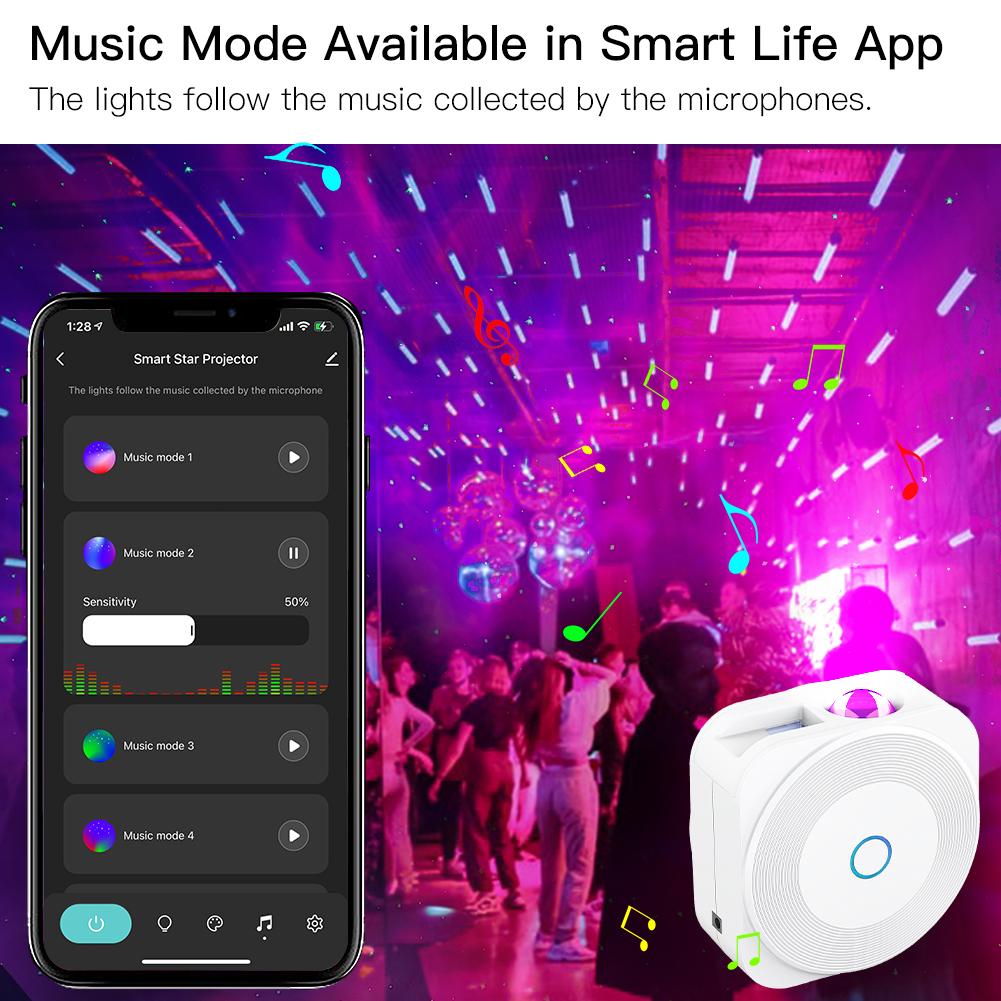 MOES WiFi Smart Star Sky Night Light Square Projector Music Player、mySite、fannypackpong