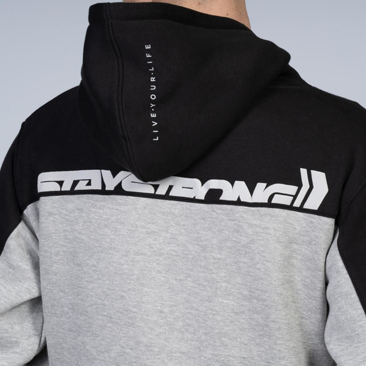  Stay Strong Cut Off Hoodie - Black/Grey、mySite、merchandisen