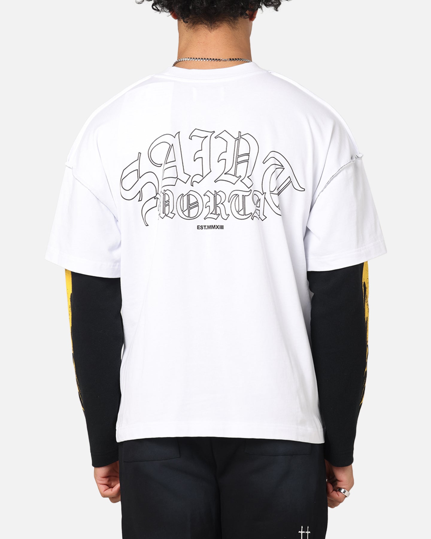 Saint Morta La Flame Long Sleeve T-Shirt White/Black、mySite、zt4zffjzw