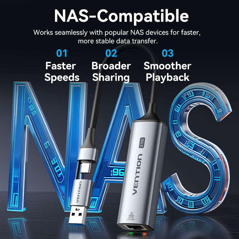 Vention USB-C/USB-A to 2.5G Ethernet Adapter、mySite、fannypackpong