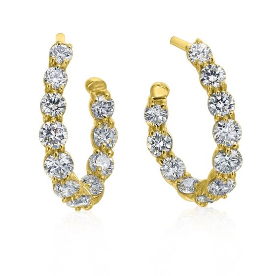 Gumuchian New Moon 18kt Gold and Diamond Curve Hoops、mySite、hinf8tx79