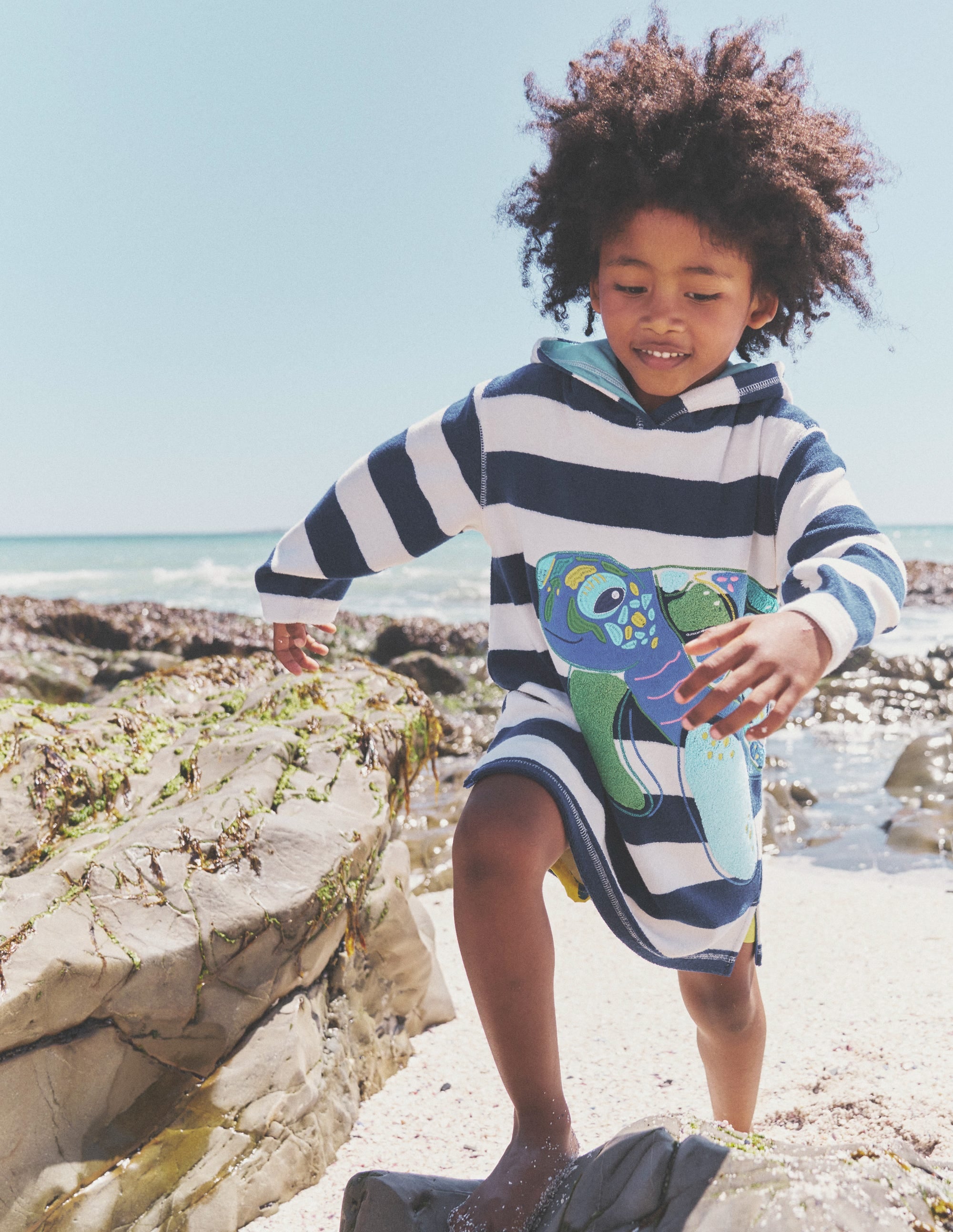  Appliqué Towelling Throw-on-College Navy/Ivory Turtle、mySite、ashleygrahame