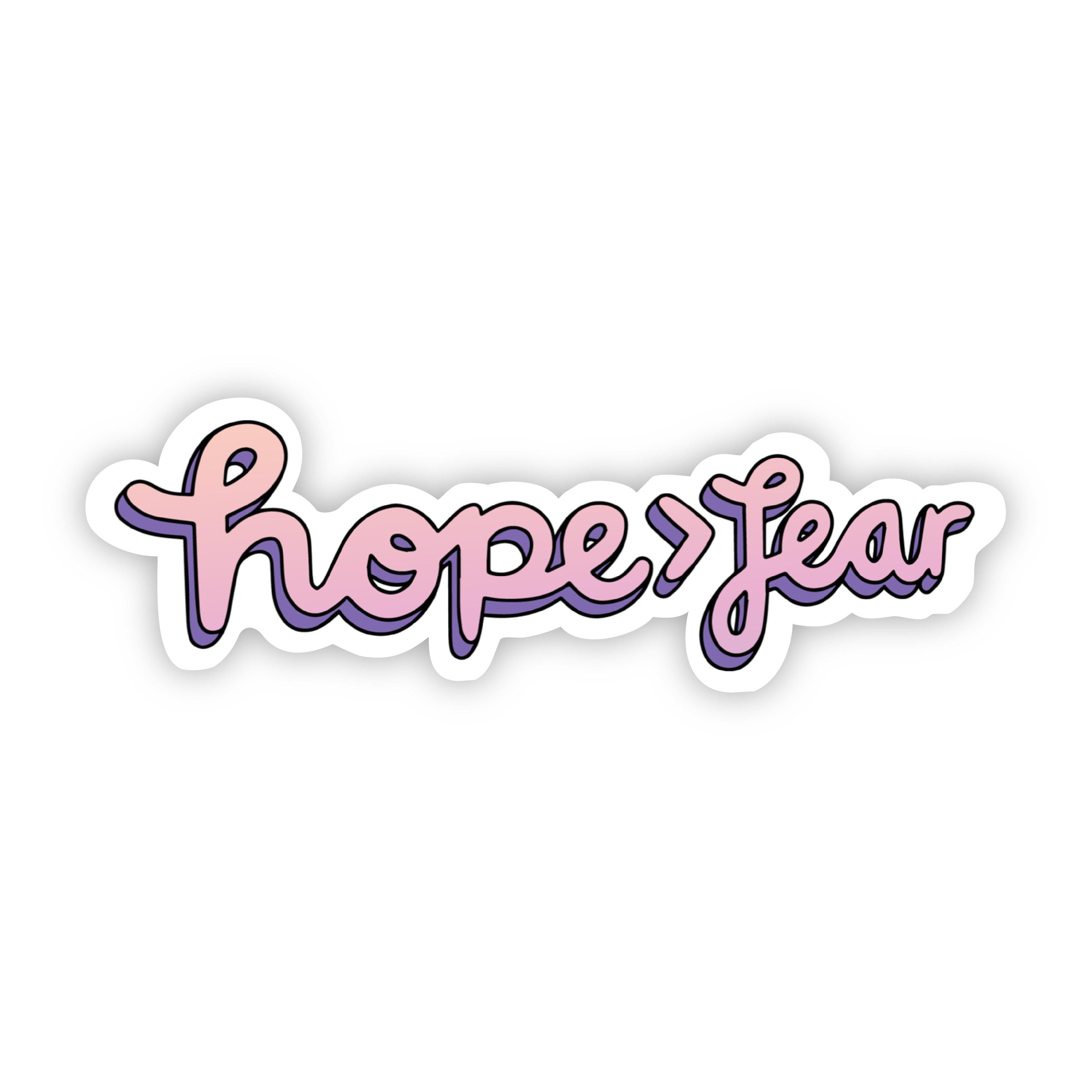  Hope > Fear Cursive Purple Sticker、mySite、elrpsem3k