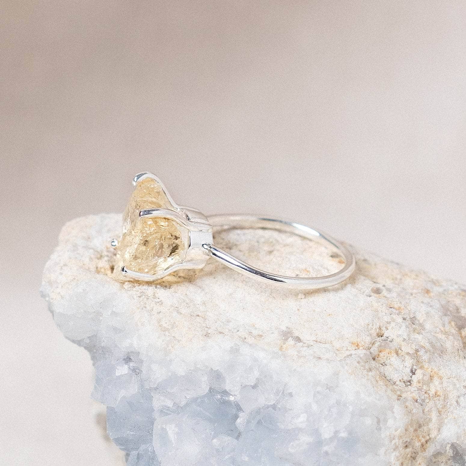 Citrine Raw Freeform Gold or Silver Ring、mySite、hinf8tx79