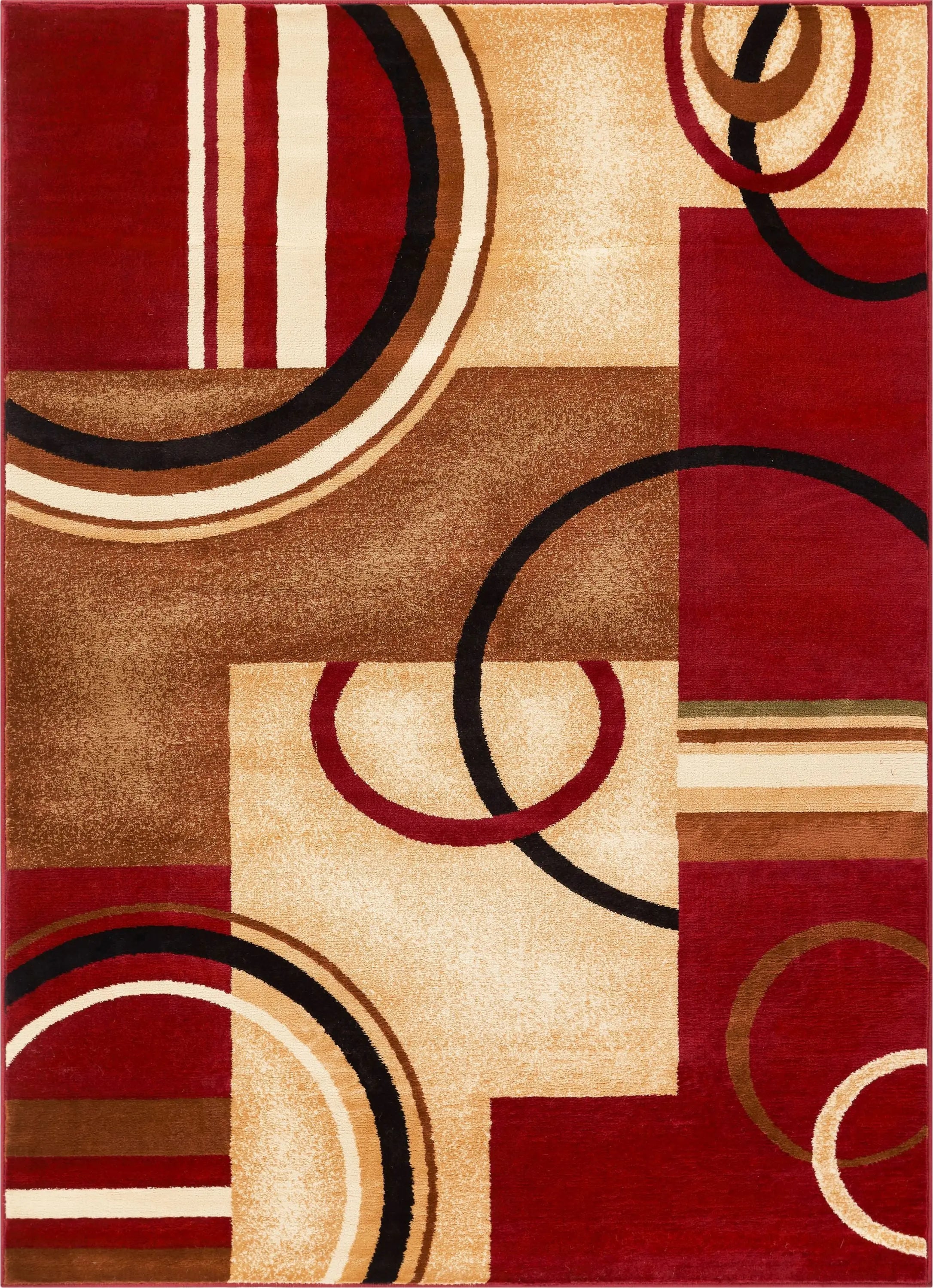 Arcs & Shapes Red Modern Rug、mySite、gigharbornorthrealestate
