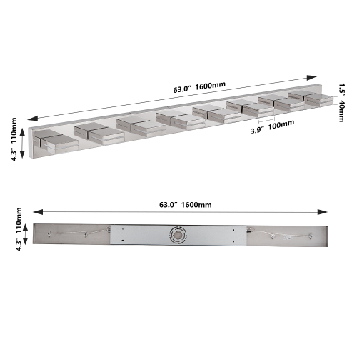 Modern Chrome LED Vanity Light, 5-Lights Wall Sconce for Bathroom and Mirror, Sleek Minimalist Design, Energy-Efficient, Easy to Install、、eastwooduniform