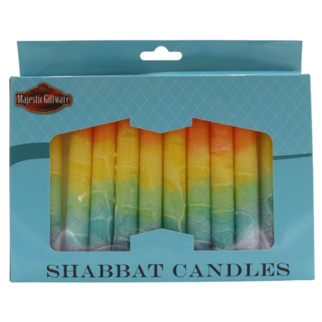 Rainbow Multi-Colored Shabbat Candles - 12 Pack、mySite、topwebapps