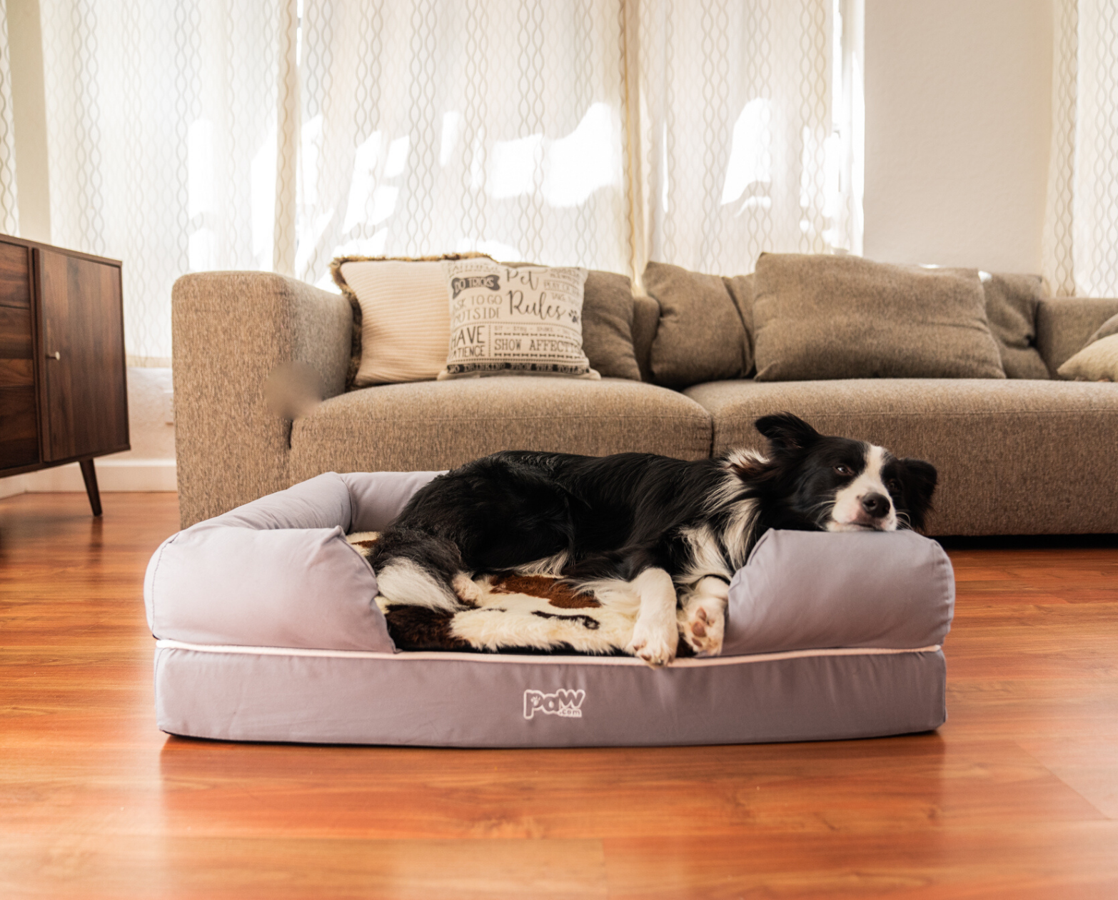 PupLounge™ Topper - Brown Faux Cowhide Topper (Bed Not Included)、mySite、solidvoid
