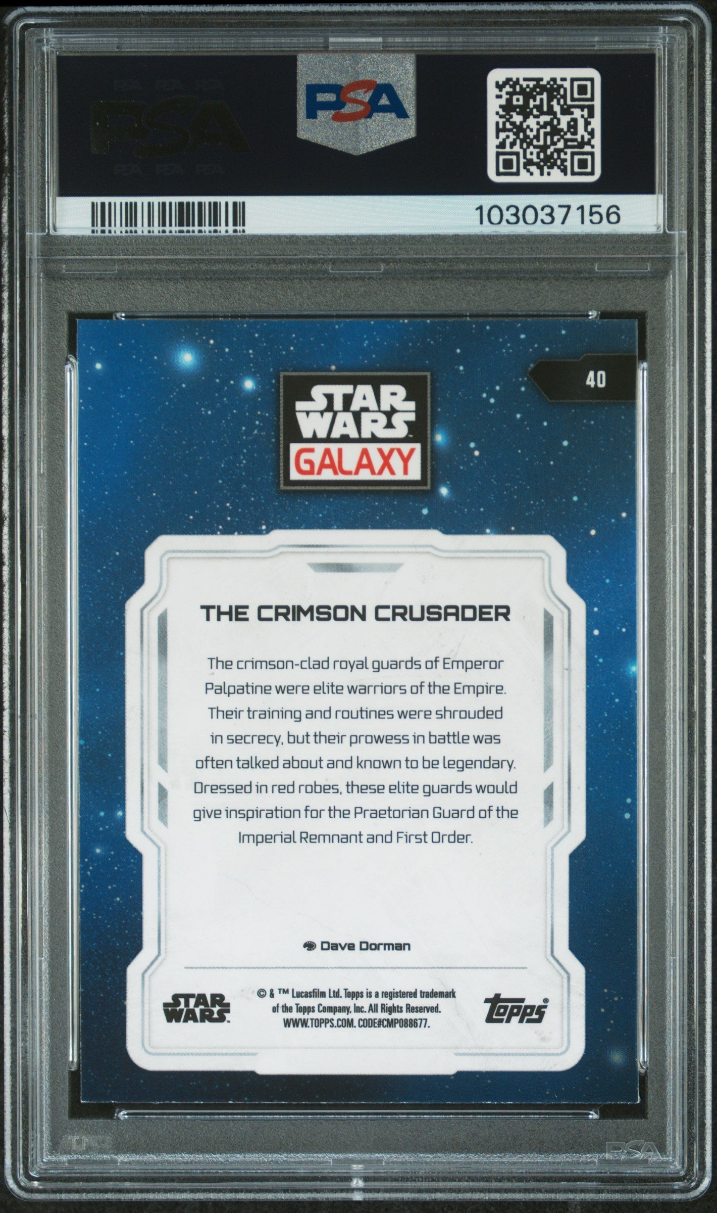 The Crimson Crusader #40 Mini Diamond PSA 9 Topps Chrome Star Wars Galaxy 2024、mySite、waistdrama
