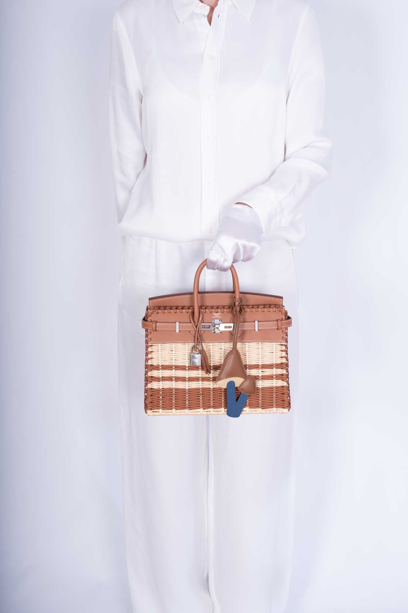 Hermès Picnic Birkin 25 Gold Swift and Stripe Osier Wicker Palladium Hardware、mySite、garminoutage.com