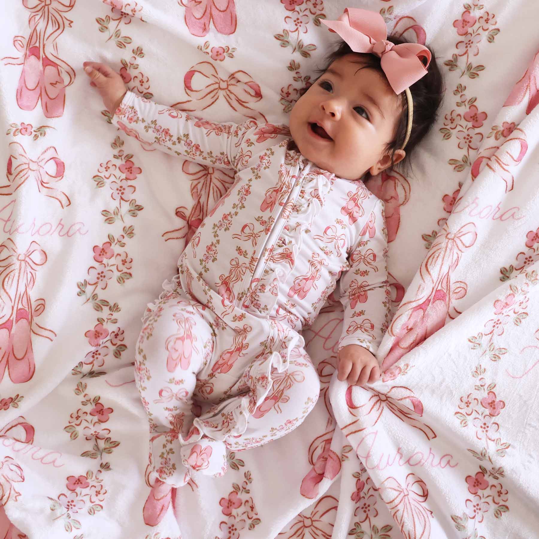  Ballet Blossoms Ruffle Zipper Footie、mySite、layawaytickets