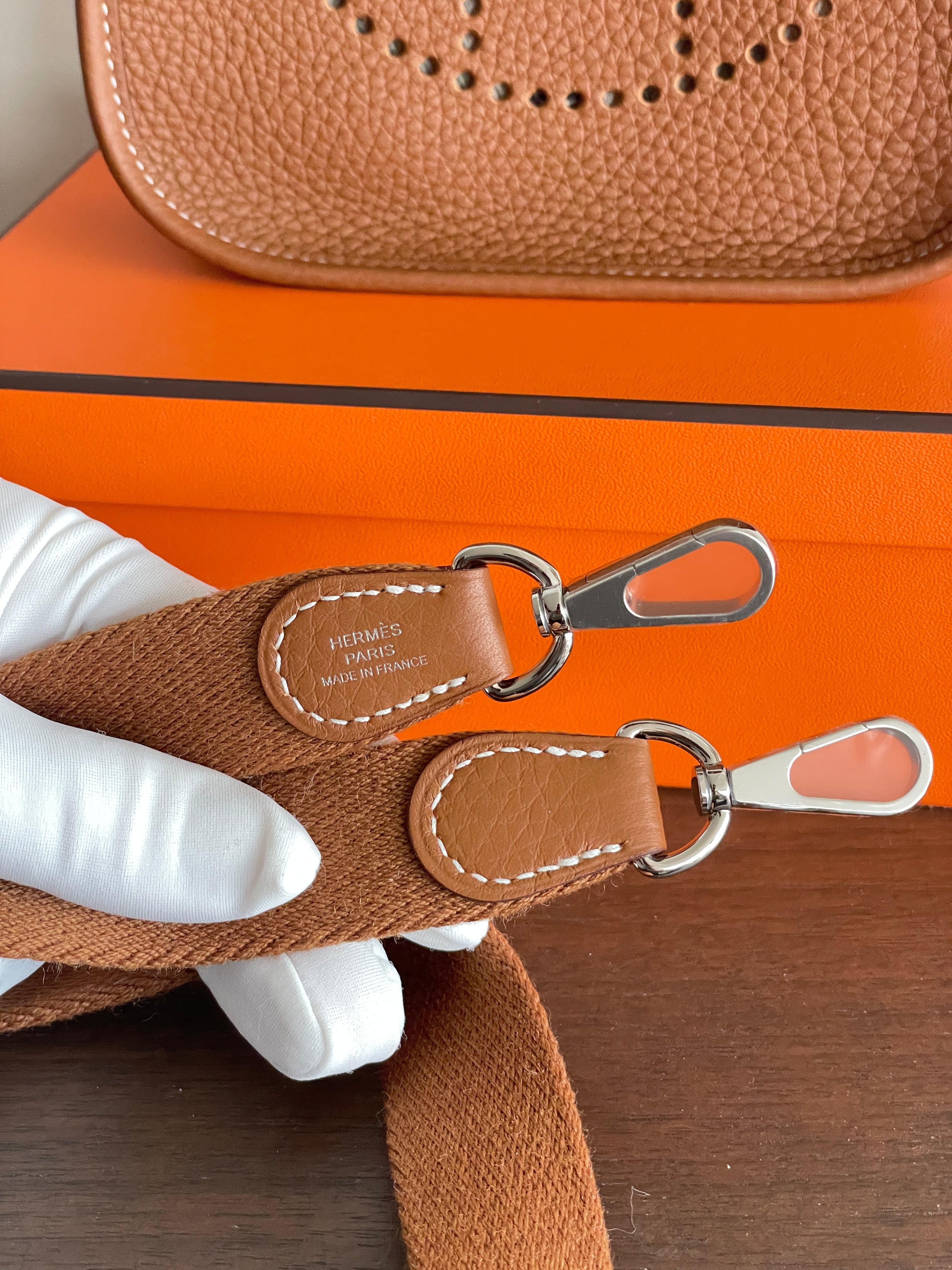 Hermès Mini Evelyne 16 Leather Bag Gold Clemence PHW、mySite、garminoutage.com