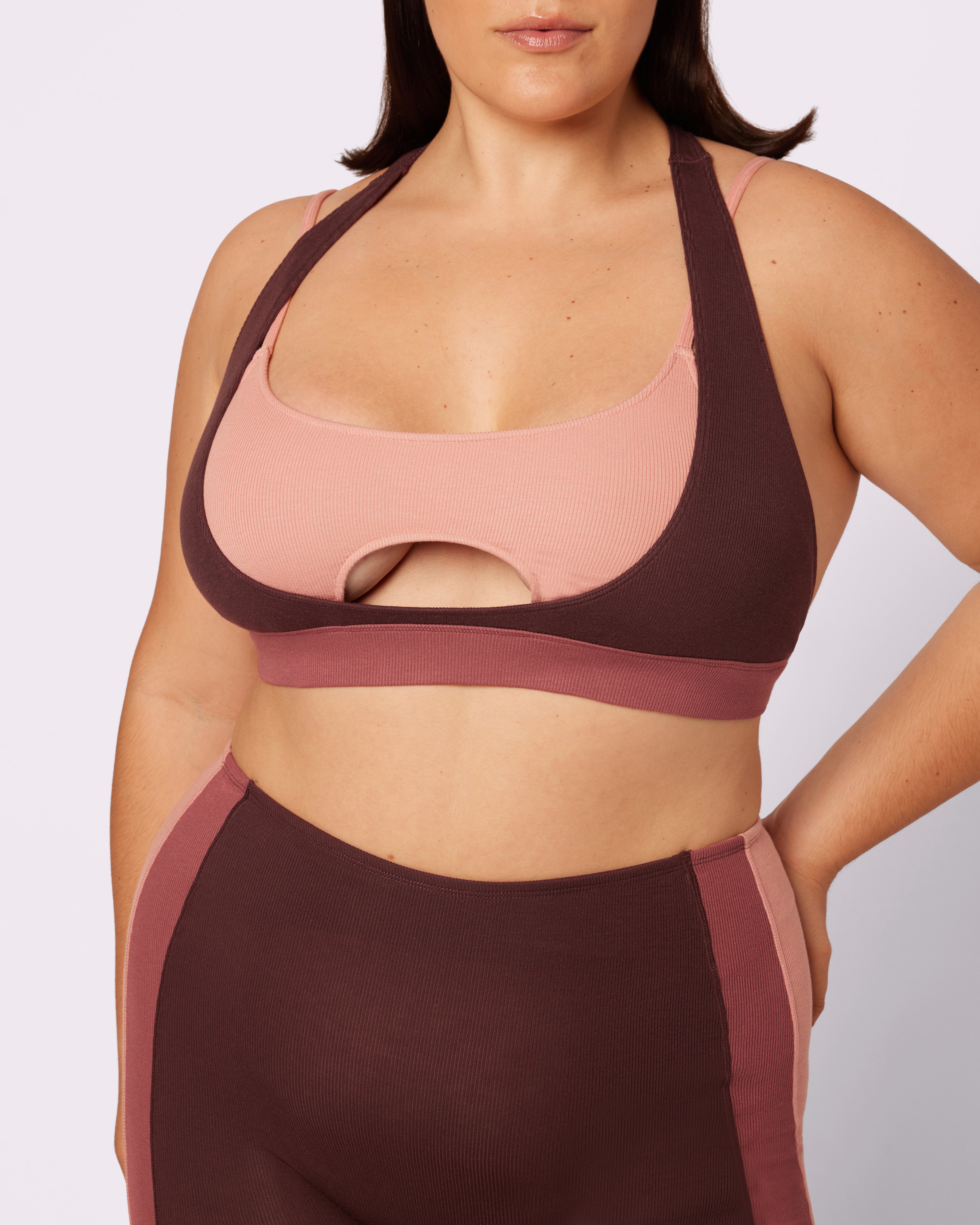 Peekaboo Scoop Layered Bralette | Lush Rib | Archive (Pretzel)、mySite、bengalsvssteelers