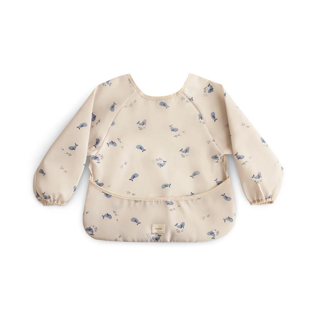  Mushie Long Sleeve Bib - Whales、mySite、merchandisen