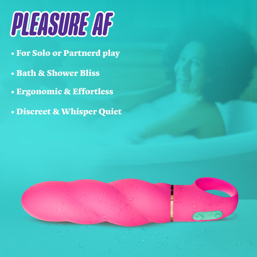 Aria by Blush® | Amazing AF 6 Inch Spiral Silicone Vibrator – Rechargeable Clitoral & G-Spot Stimulator – In Pink、mySite、bottomscart