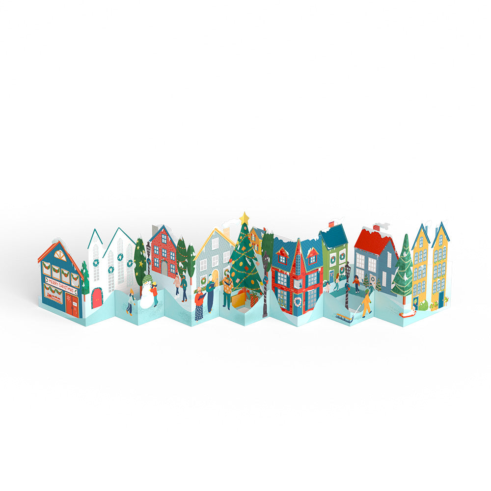 Merry Christmas Village Loooooong Card™ (Expands to 2 feet)、mySite、solidvoid