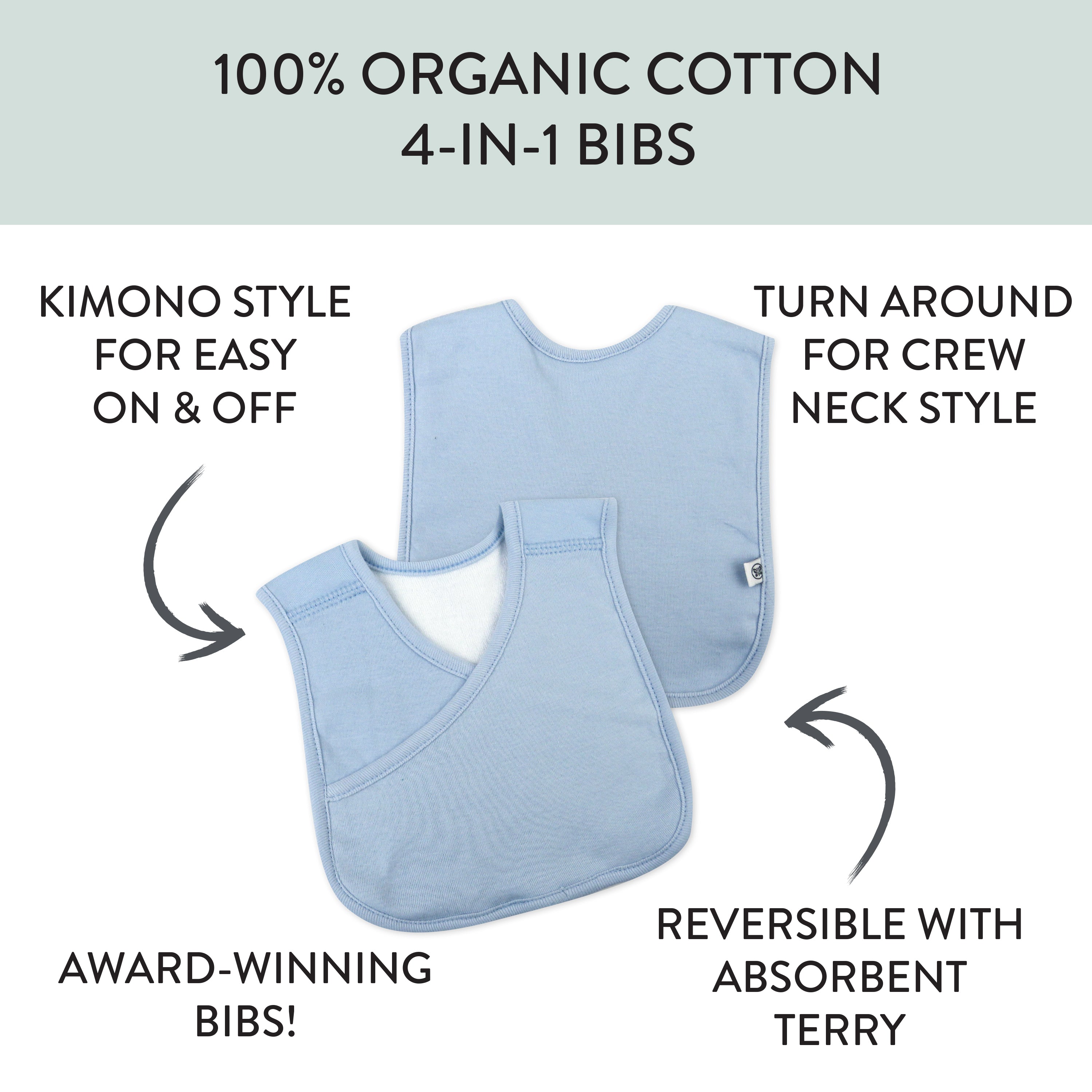  5-Pack Organic Cotton 4 in 1 Reversible Bibs、mySite、layawaytickets