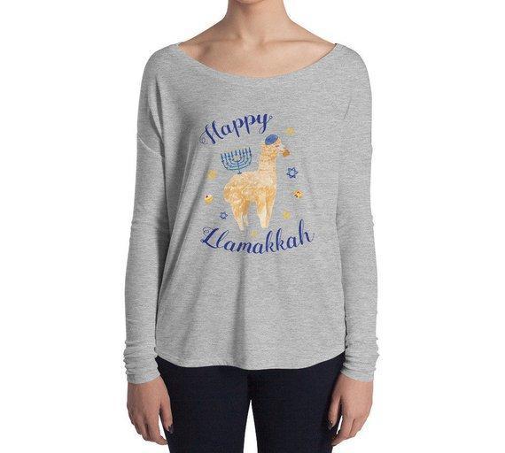 Happy Llamakkah Hanukkah Sweater-Shirt - Women's、mySite、topwebapps