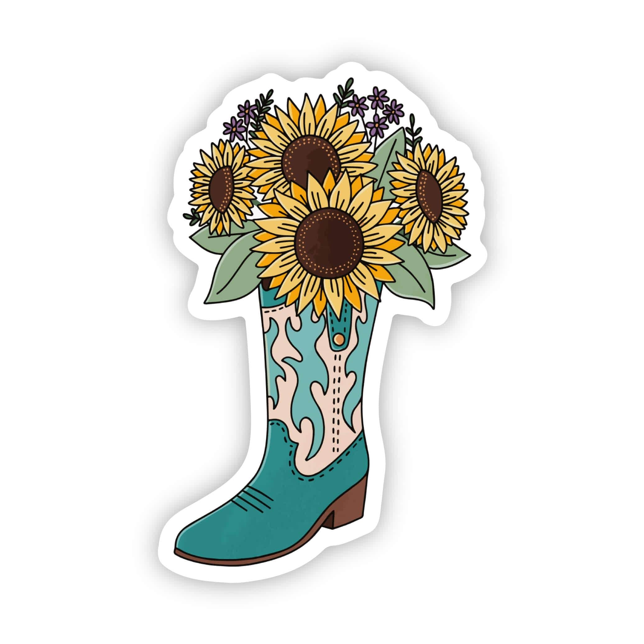  Cowboy Boot Flower Bouquet Sticker、mySite、elrpsem3k