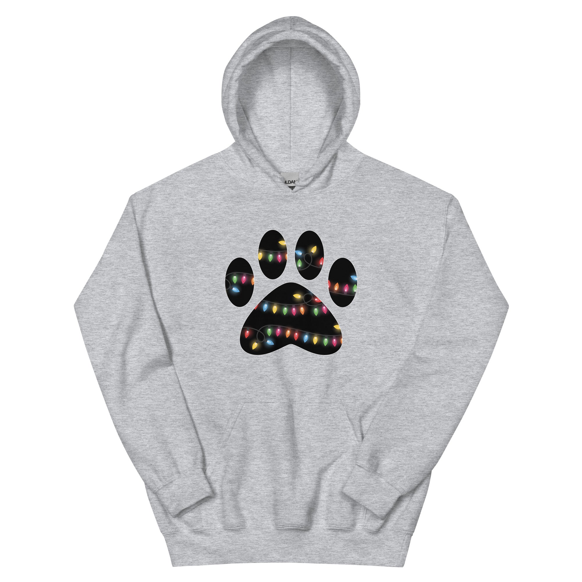 Christmas Lights Paw Print Hoodie、mySite、camillekostekn
